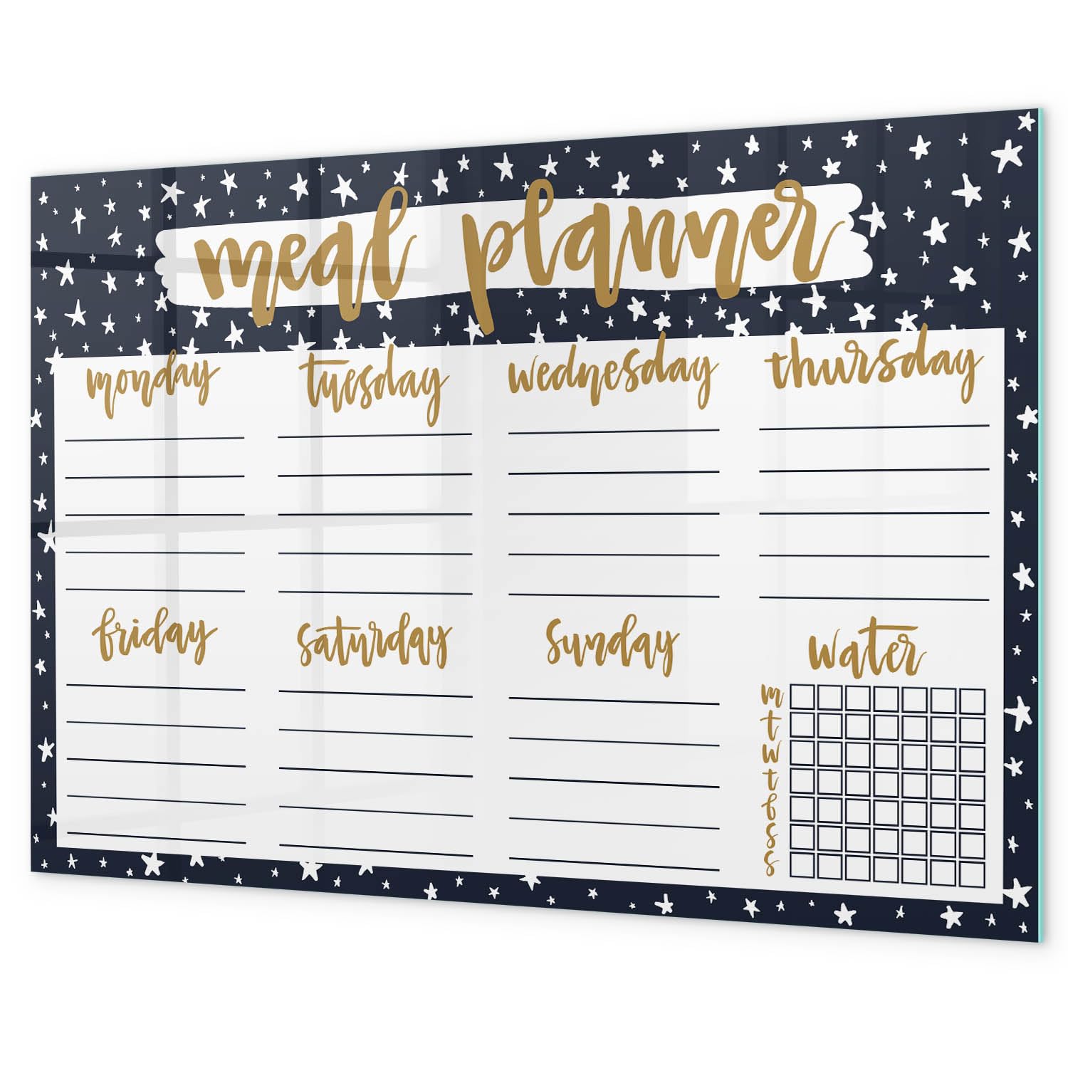 Lavagna in vetro magnetica da parete 120x60 cm | Planner pasti stellare