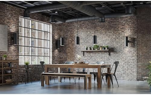 Vista 21 de Progress Lighting Aplique de pared cilíndrico de 6 pulgadas, 2 luces modernas de montaje en pared arriba y abajo, iluminación interior y exterior