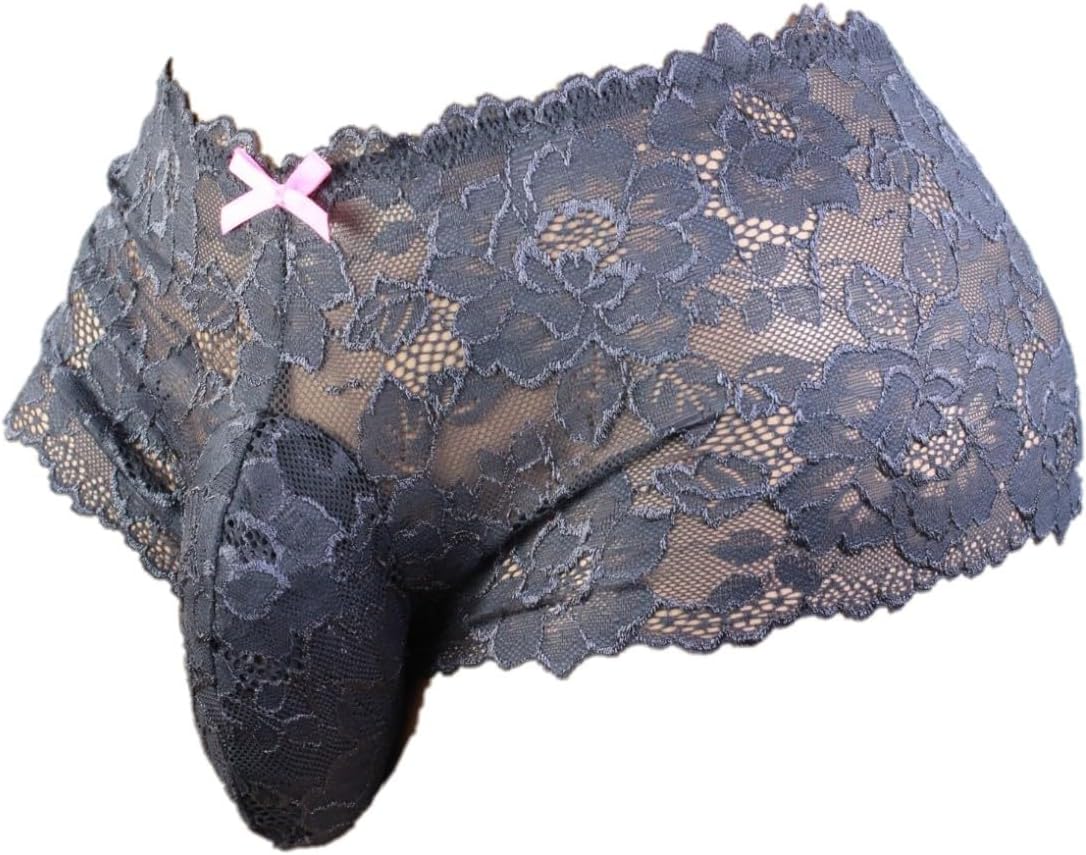 aishani Men's Lingerie Style Underwear - Soft Lace Pouch Briefs Panties,Breathable & Supportive for Everyday Wear