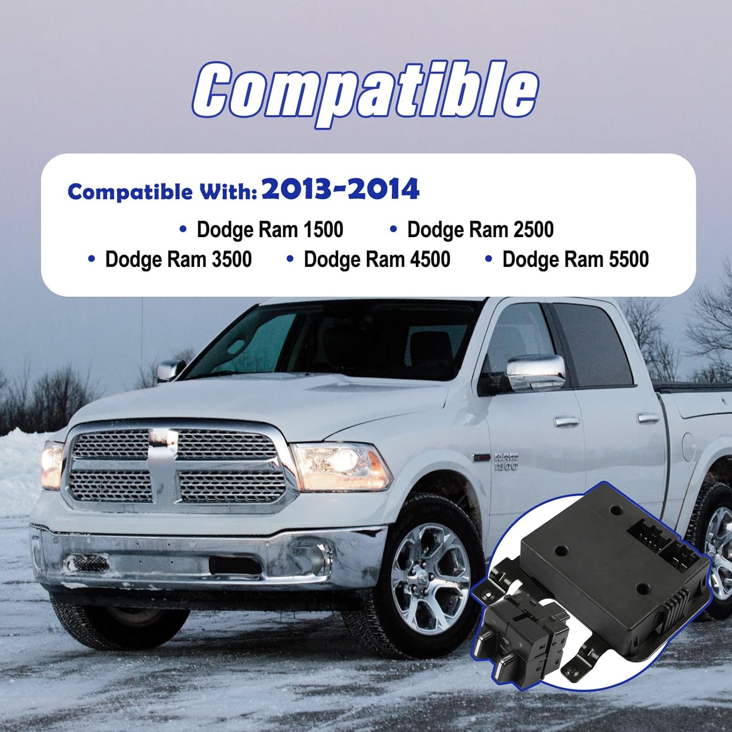 601-024 Trailer Brake Controller Module Kit Compatible with 2013-2014 Dodge Ram 1500 2500 3500 4500 5500 Replaces OE Number 82213474AB, 82213474