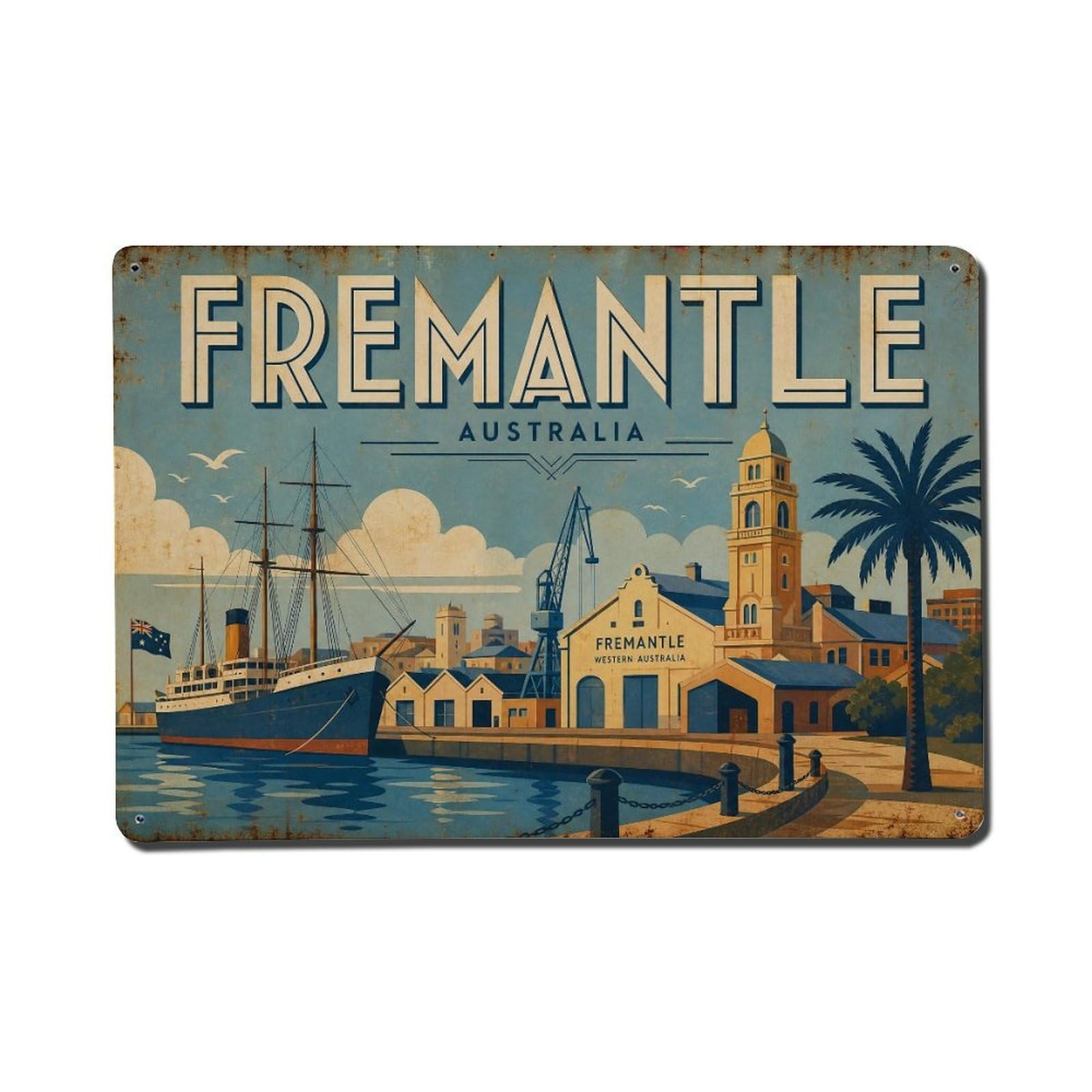 Australia Fremantle Regional Travel Classic Metal Tin Sign