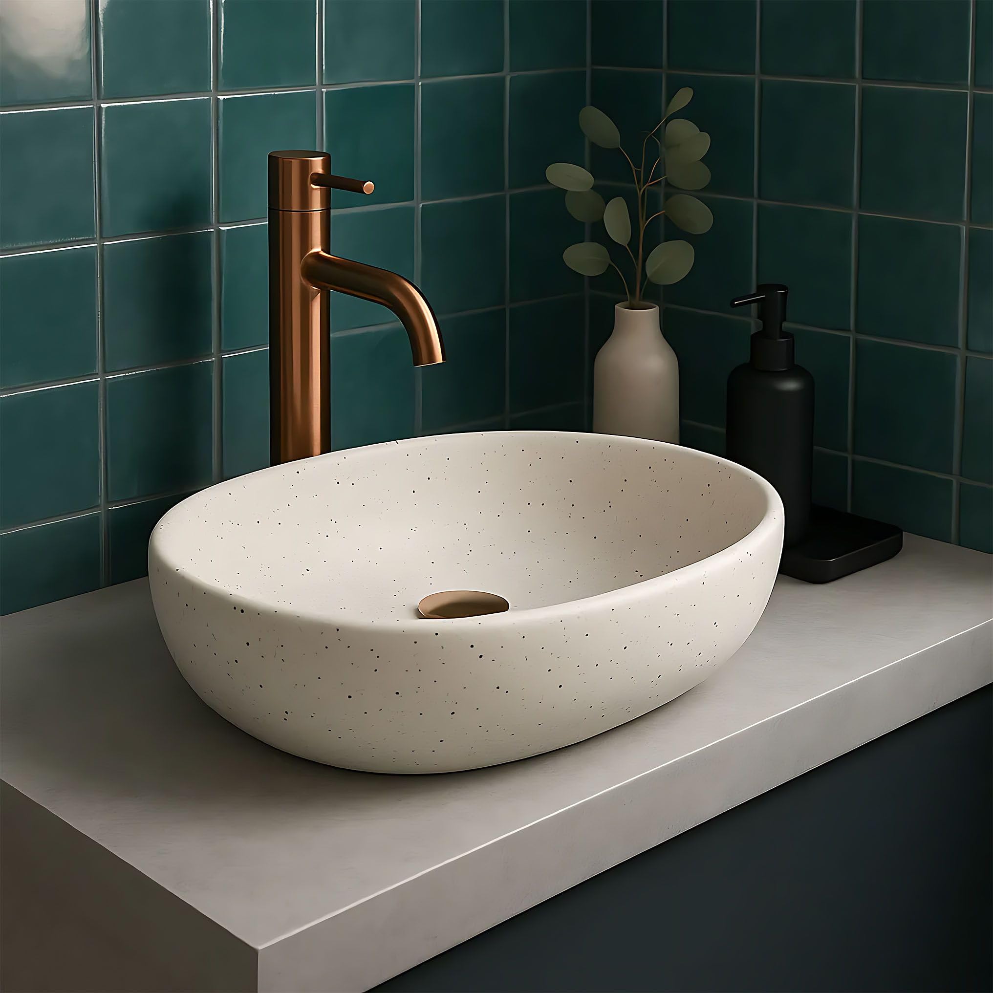 Lavabo Sobre Encimera Rea Amelia Sandy Beige 48X34,5X13,5Cm