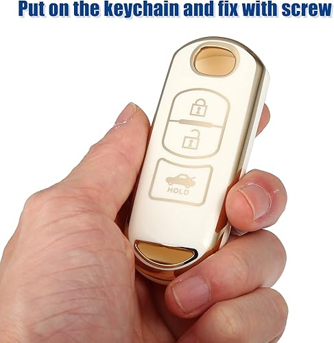 Miniatura 4 de ACROPIX Funda de TPU para llavero de entrada sin llave de 3 botones para Mazda 2 3 6 CX3 CX4 CX5 CX7 CX9 Atenza Axela MX5 Miata - Paquete de 1 color