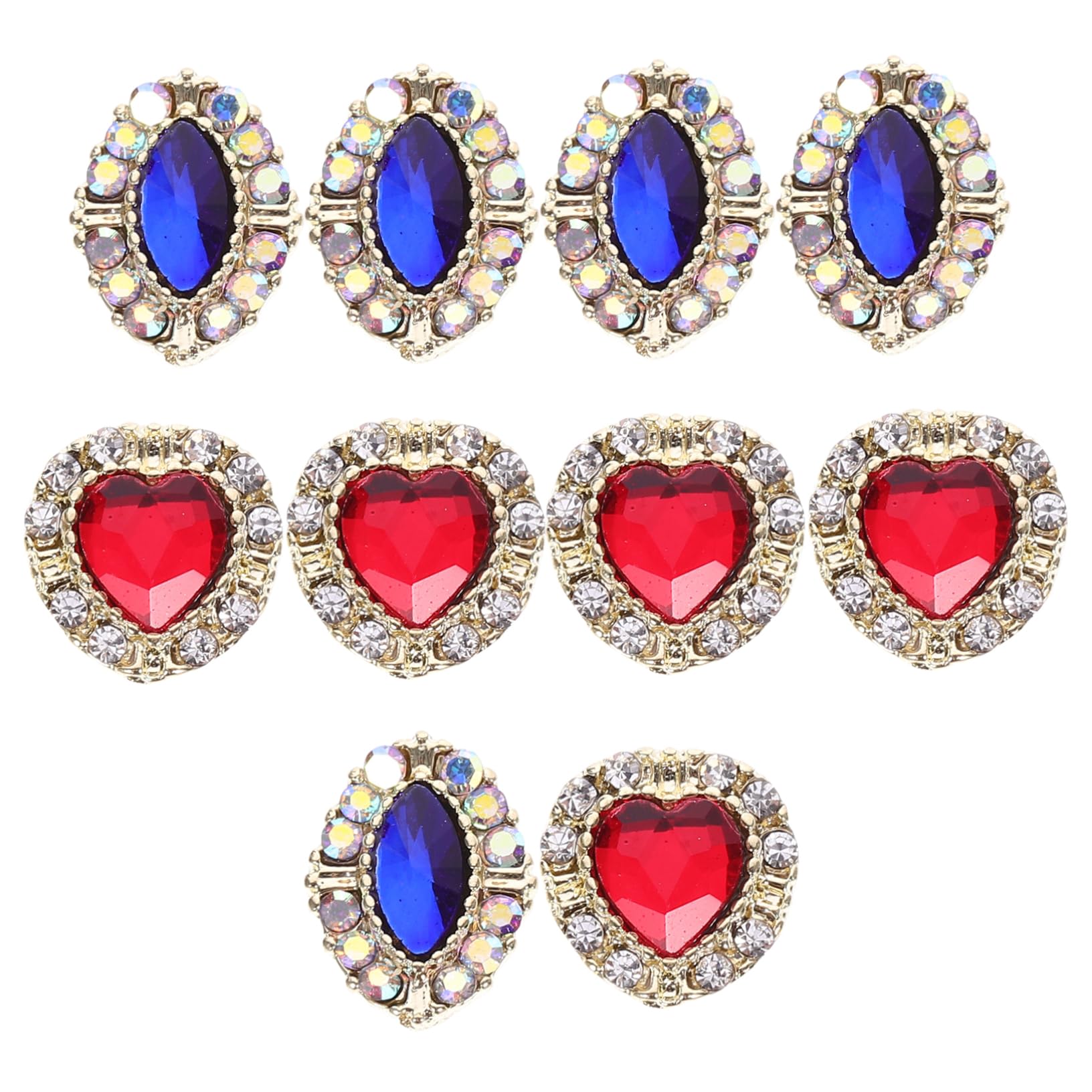 OUNONA 10Pcs Fashionable Nail Art Charms for Women Unique Decorations for Manicure Stunning Gems for Nail Design Versatile Shapes for Creative Nail Art Nail