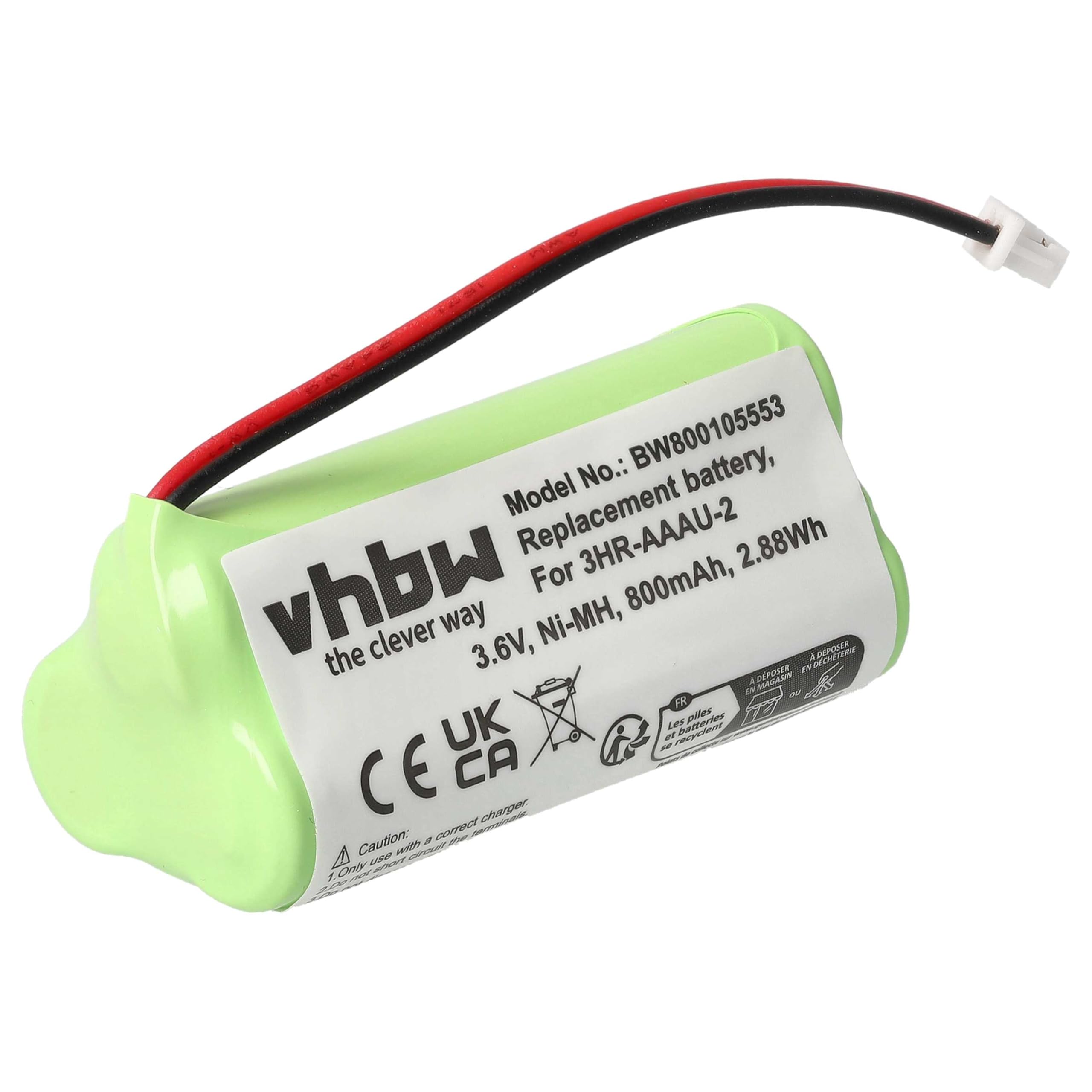 vhbw 1x Batterie Compatible avec Bang & Olufsen BeoCom 2 téléphone Fixe sans Fil (800mAh, 3,6V, NiMH) - Remplacement pour 3HR-AAAU-2