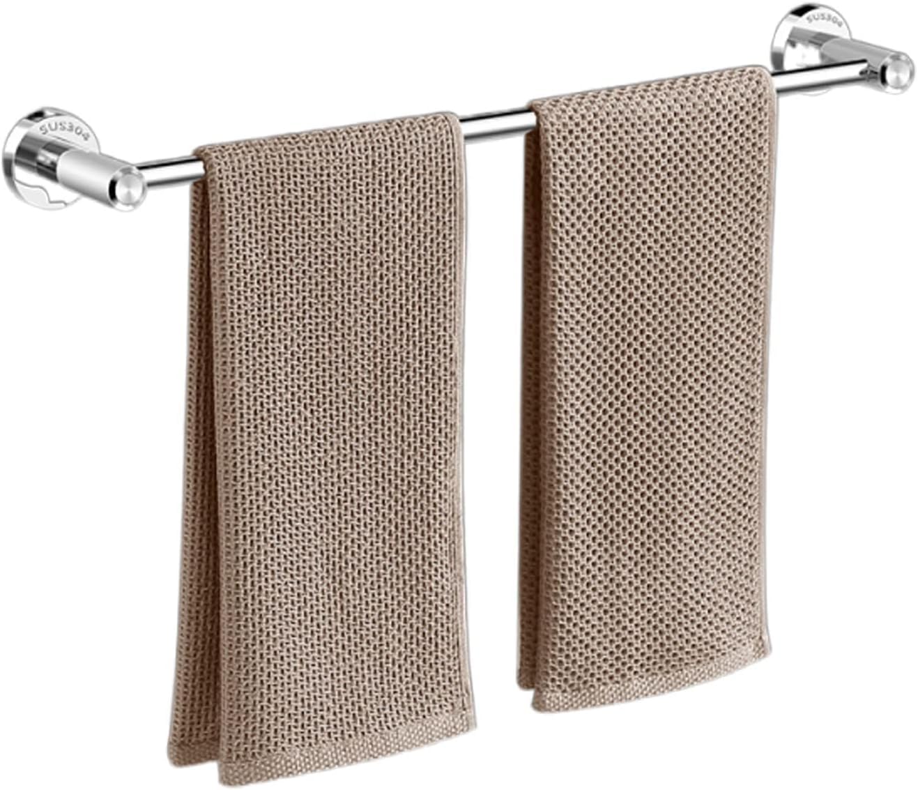 Wall Mounted Towel Rails - 30-60Cm Round Towel Bar Rack For Bathroom Or Kitchen - Stainless Steel Polished Silver Finish,60cm