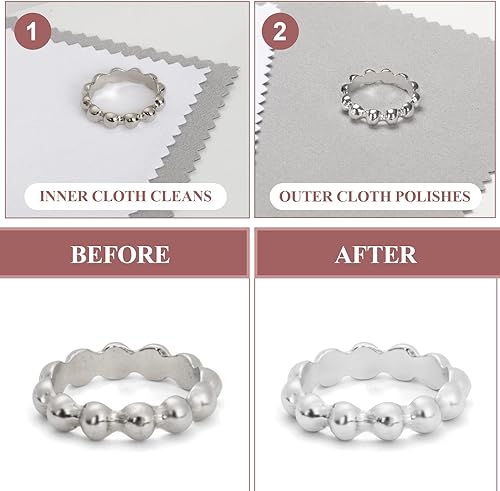 Miniatura 4 de 6 paños de pulido de joyería, paño de pulido de plata profesional para joyas, plata de ley, oro platino y cobre, paño de limpieza de joyas multicapa