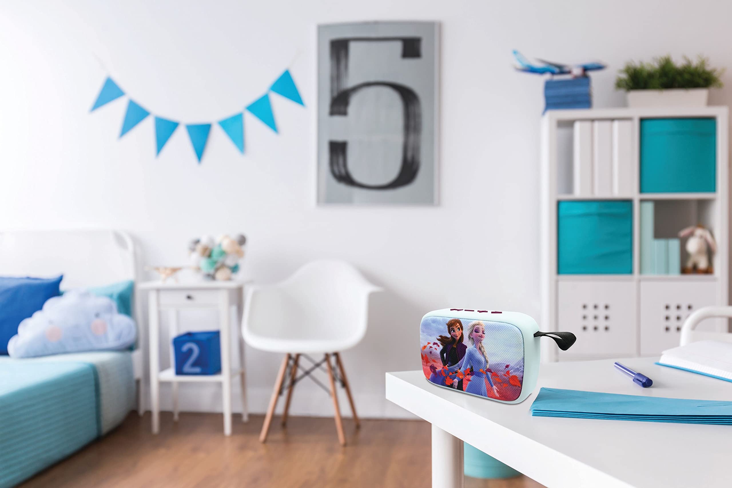 Lexibook Disney Frozen, Przenośny Głośnik Bluetooth. Bezprzewodowy. Radio Fm. USB. Karta Sd. Akumulator. Niebieski, Fioletowy. BT018FZ
