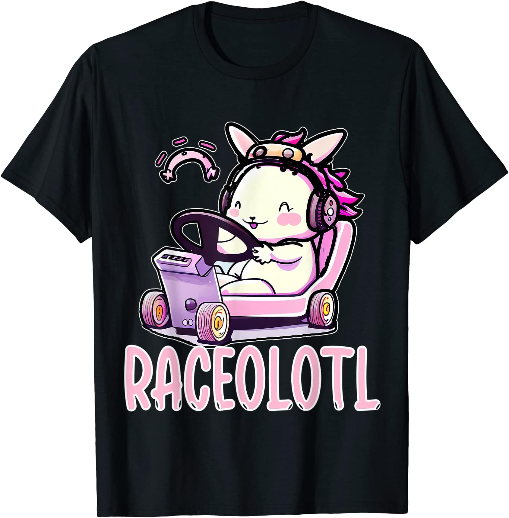 Axolotl Racing Go Karts Funny Racesolotl Kawaii Gaming T-Shirt
