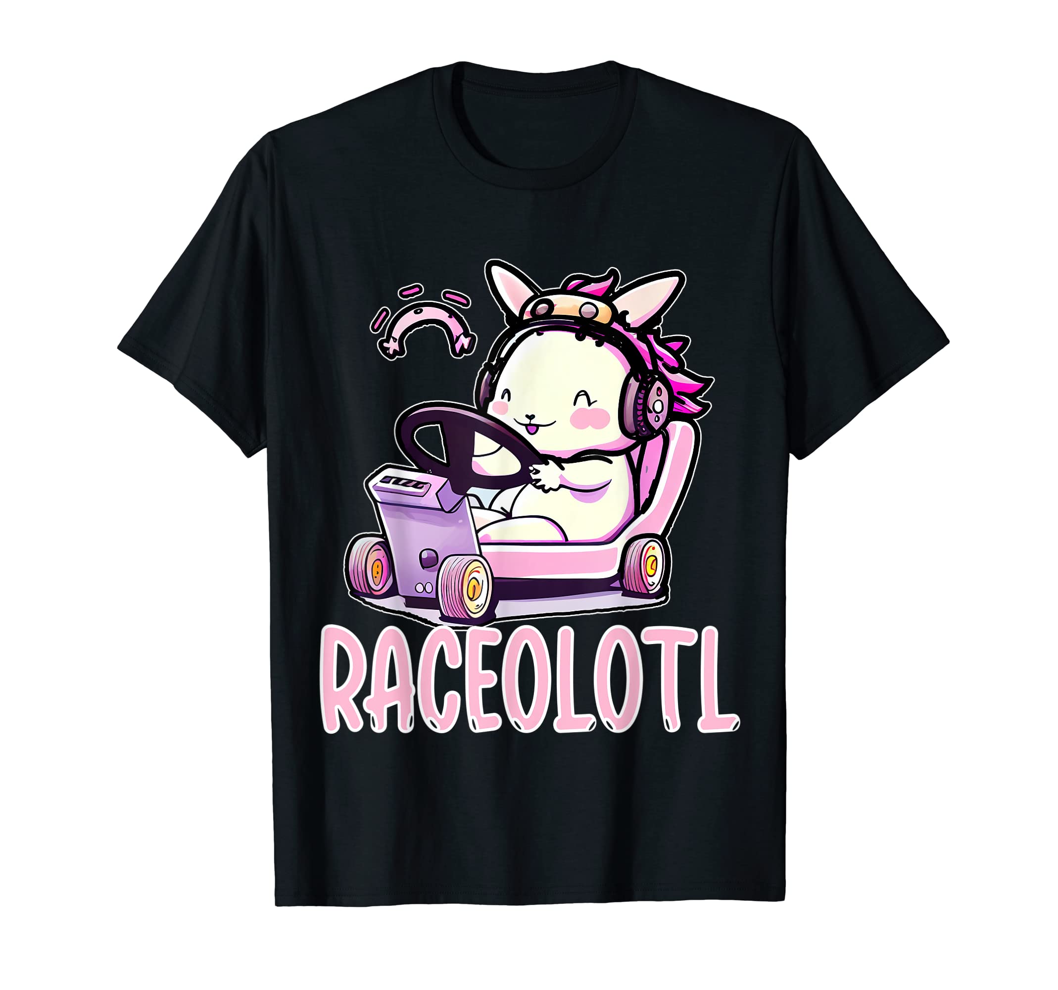 Axolotl Racing Go Karts Funny Racesolotl Kawaii Gaming T-Shirt