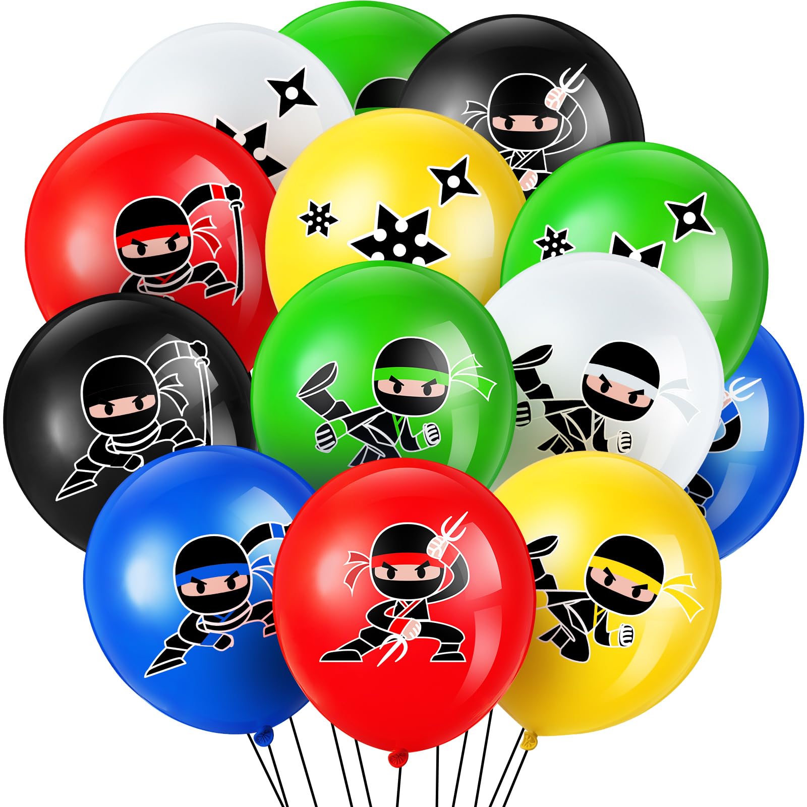 Deekin 60 Pcs Ninja Balloons for Kids Ninja Birthday Party Decorations for baby shower Supplies toddler Birthday Party Favors Centerpiece, Latex