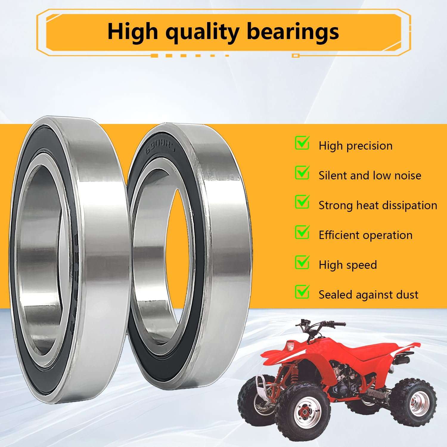 Rear Axle Bearing & Seal O-Ring Compatible with ATC250R ATC350X TRX250R TRX250X TRX300EX TRX300X TRX400EX TRX400X 91051-HA2-013 91252-HA2-003 91353-HA2-003