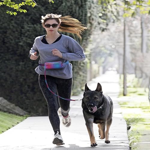 Miniatura 3 de Correa de perro manos libres para perros pequeños, medianos y grandes, con bolsa con cremallera, correa ajustable en la cintura, 3.9-6 pies