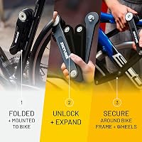 SIGTUNA Összehajtható Kerékpárzár - Biztonsági Lakat Országúti, Mountain és E-Bike Kerékpárokhoz, Tartóval, 3 Kulccsal 2