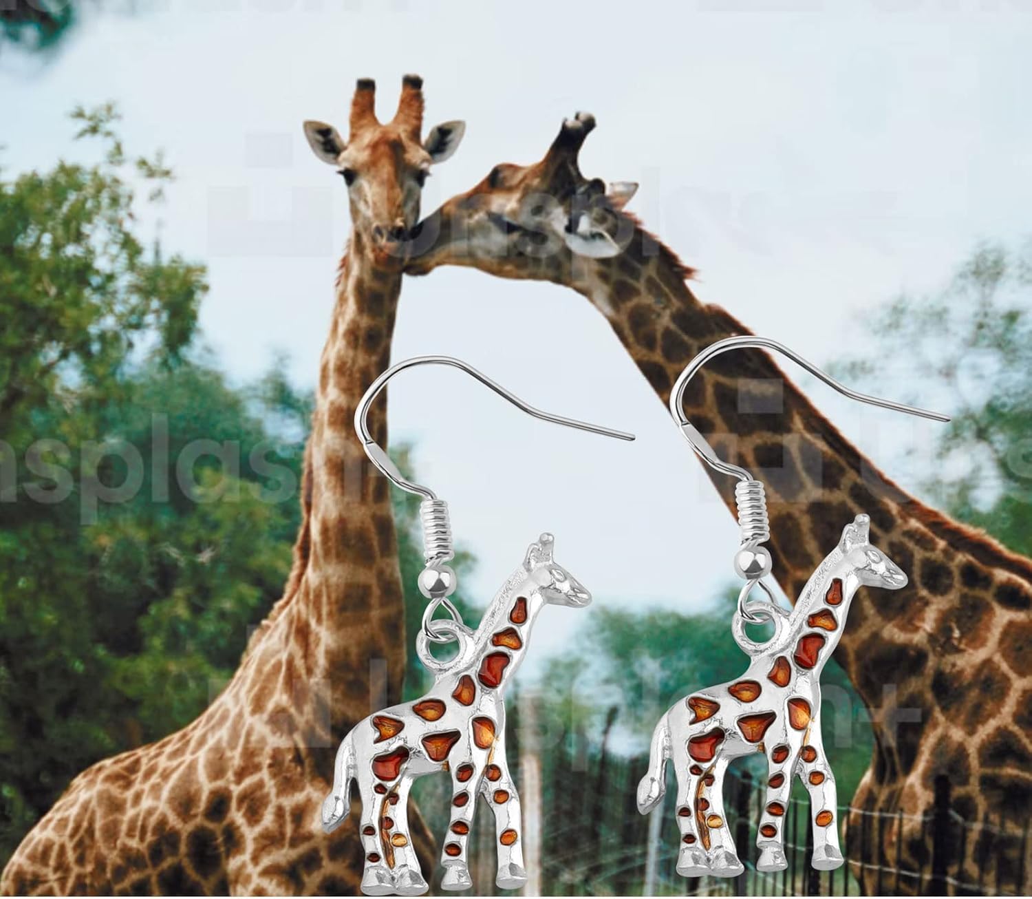 Cute Giraffe Animal Earrings - Giraffe Lover Gift - Image 7