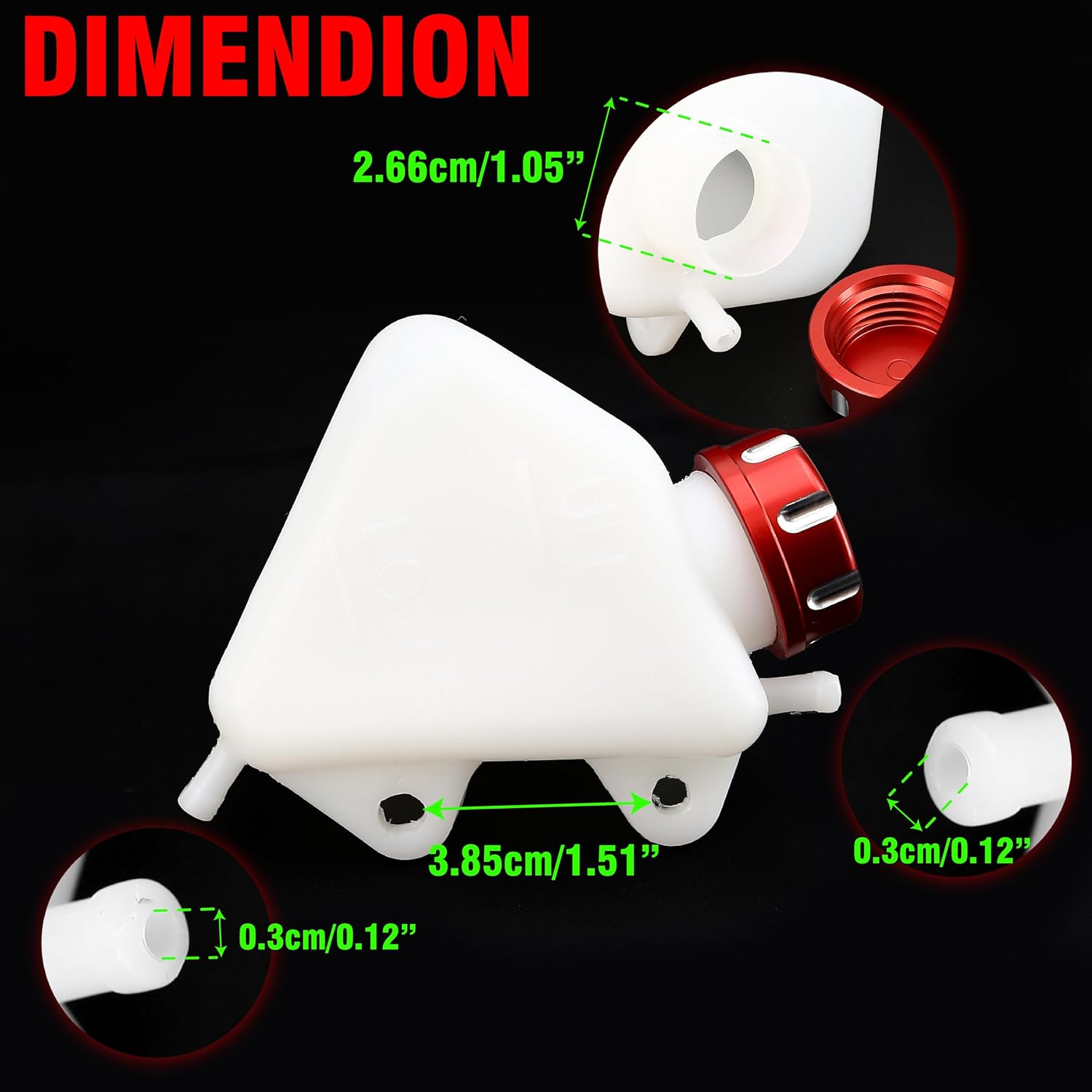 Coolant Bottle Reservoir Tank Radiator Overflow Fit for Kawasaki KLX250 KLX 250 1994-2007 2000 2001 2002 Motorcycle Dirt Bike Off-Road (Red, ABS Plastic)