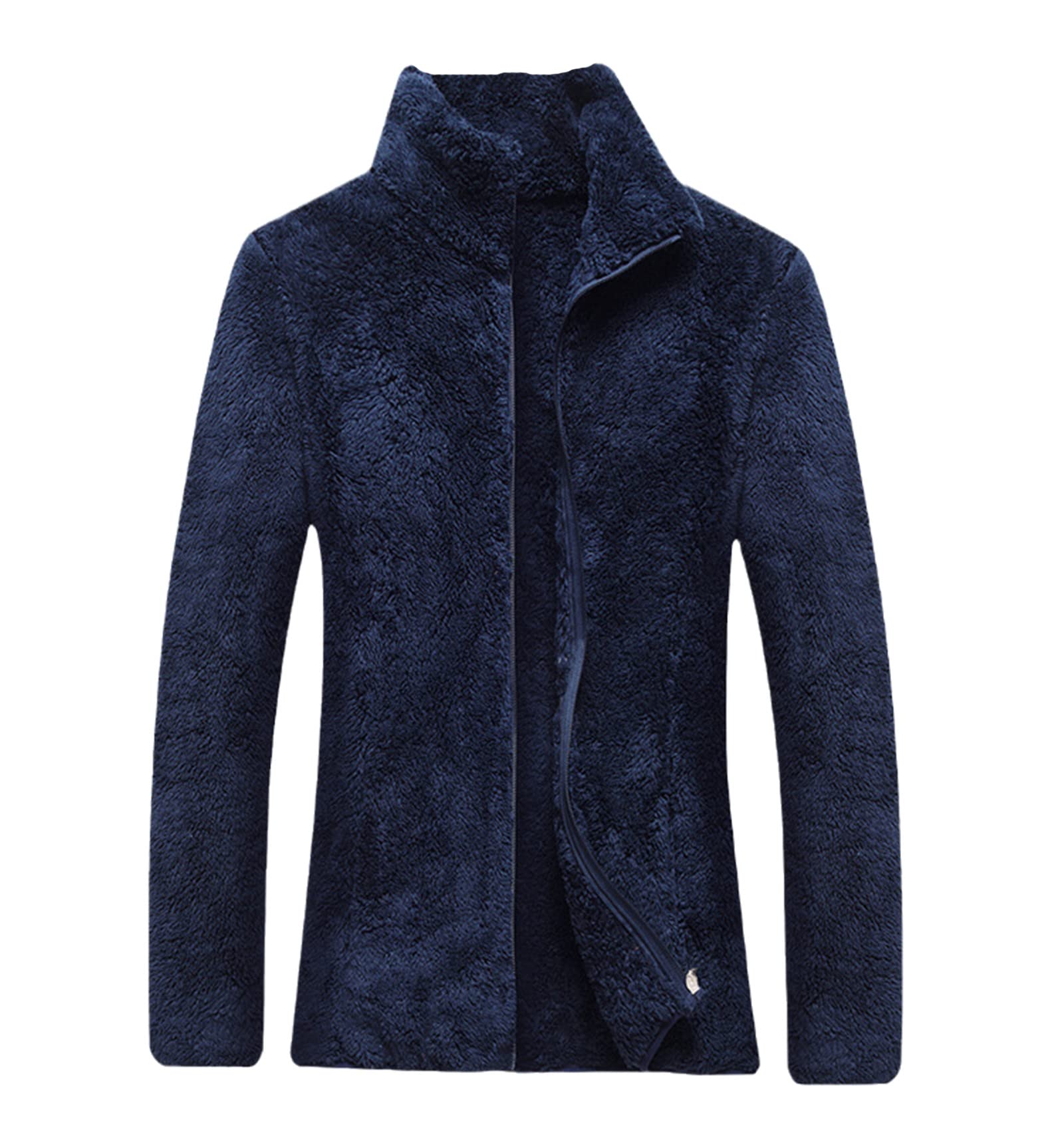 Manteau d'hiver en velours pour homme et femme veste polaire bleu marine L