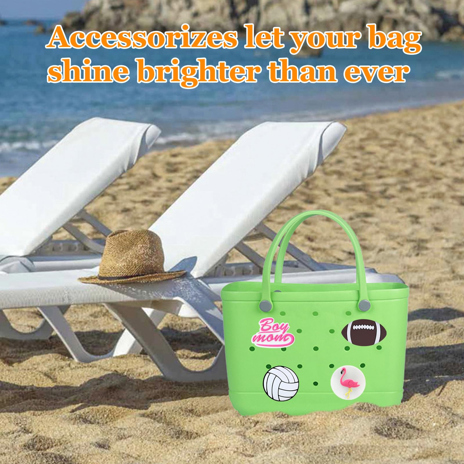 Decorazioni In Gomma Per Borse Da Spiaggia | Accessori PVC Per Borsa Bogg | Inserti EVA Colorati | Y064 Fig. 32