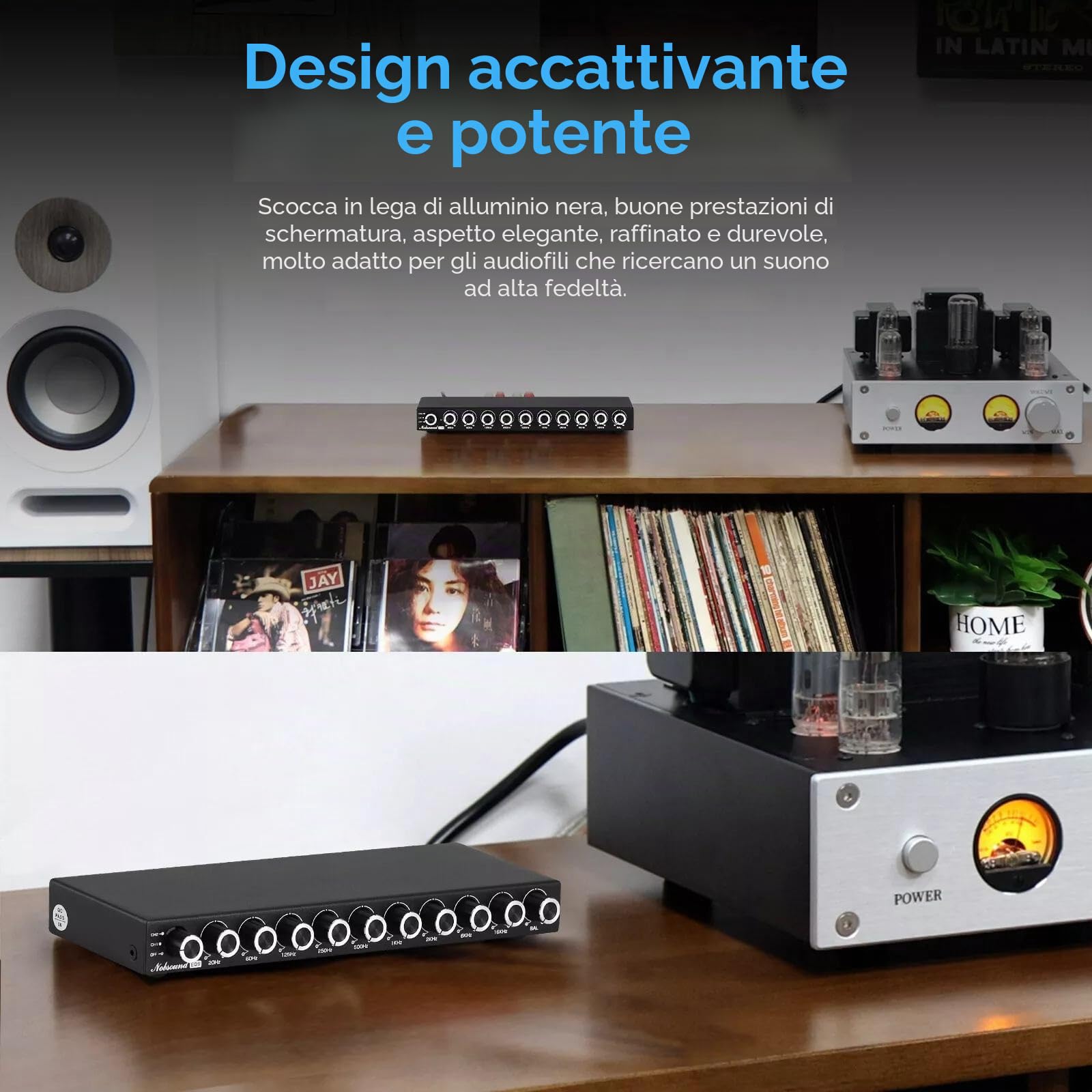 Nobsound HiFi 9-Band Stereo EQ Preamplificatore Equalizzatore Analogico Processore Audio (EQ9)