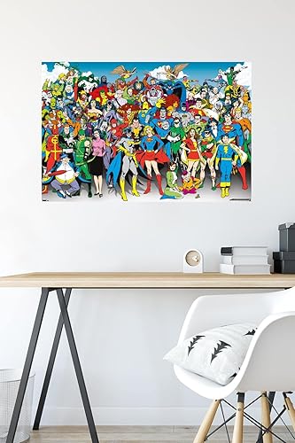 Miniatura 6 de Trends International DC Comics - Póster de pared The Lineup, 22.37 x 34.00 pulgadas, paquete de póster y montaje