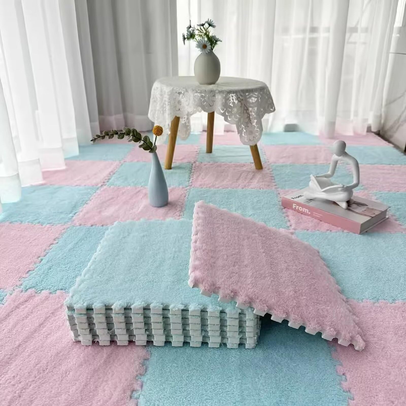EVA Foam Mat 60-Piece Kids Foam Play Mat - Soft Interlocking Tiles For ...