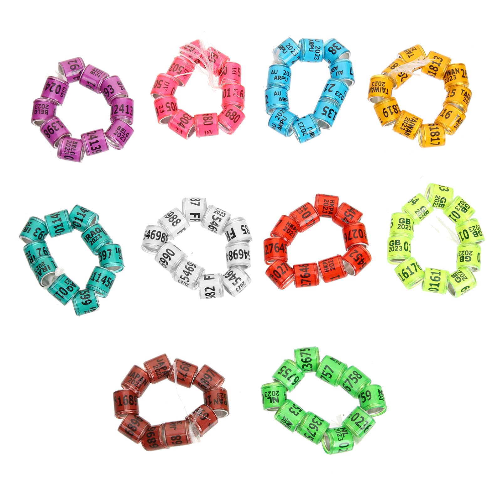 BESPORTBLE 400pezzi Fasce per Piedi Piccioni Anelli di Identificazione Leggeri e Colorati per Piccioni e Pappagalli Facili da Usare Varie Colorazioni per Monitoraggio e La Gestione degli