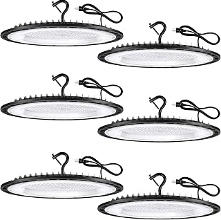 YANYCN 6 Pack 400W UFO Led High Bay Light Fixture,120VAC,5000K 61000LM Daylight Commercial Shop Bay Lighting,[1750W MH/HPS Equiv.] US Plug Area Lighting for Warehouse/Barn/Gym/Factory/Workshop