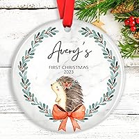 Vista 22 de Adorno de camión volquete de Navidad para niños, tractor personalizado, recuerdo de construcción personalizado para bebés recién nacidos, regalos