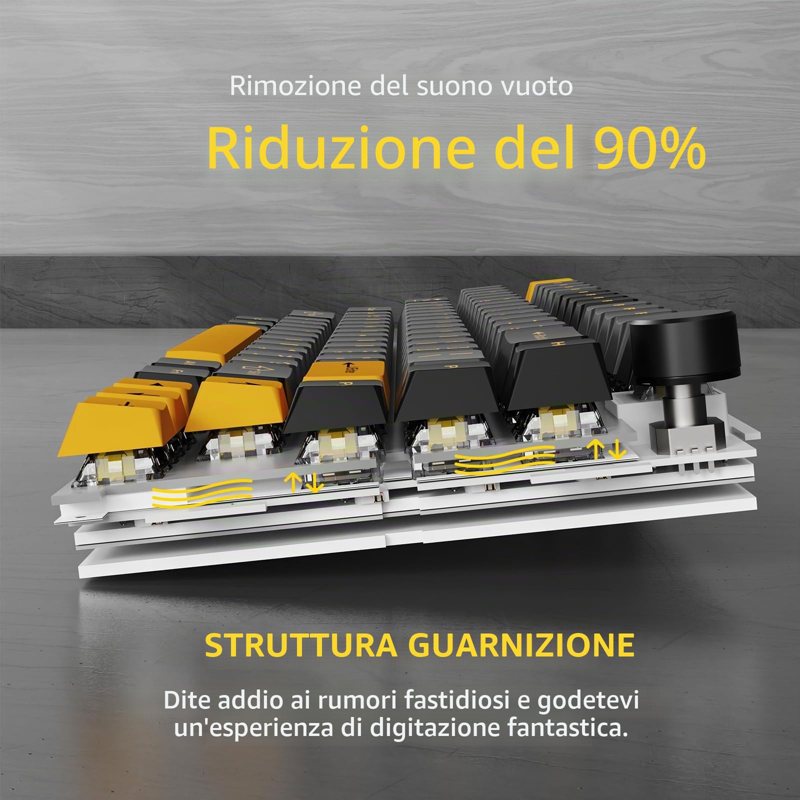 ATTACK SHARK Tastiera meccanica wireless X86, 75% tastiera da gioco interamente in alluminio CNC, guarnizione retroilluminata RGB, tastiera personalizzata hot swap con manopola, BT/2.4G/USB-C,