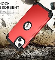 Vista 3 de Ankoe Funda para iPhone 14 Plus, resistente, protección contra caídas, policarbonato duro, silicona suave, combo híbrido de protección contra