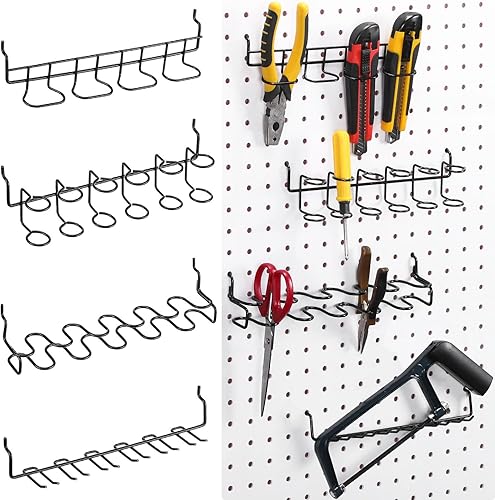 Shimeyao 4 soportes para destornilladores para tablero de clavijas, accesorios para tablero de clavijas, ganchos de utilidad, alicates, soporte