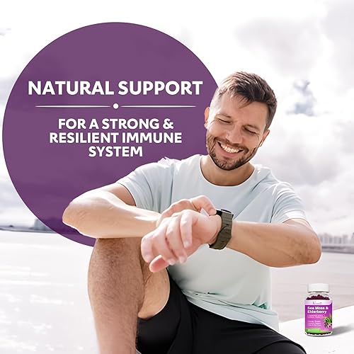 Miniatura 4 de Gomitas veganas de musgo marino con saúco, vejiga, bardana, equinácea, vinagre de sidra de manzana, clorofila, vitamina C, D y suplemento de zinc