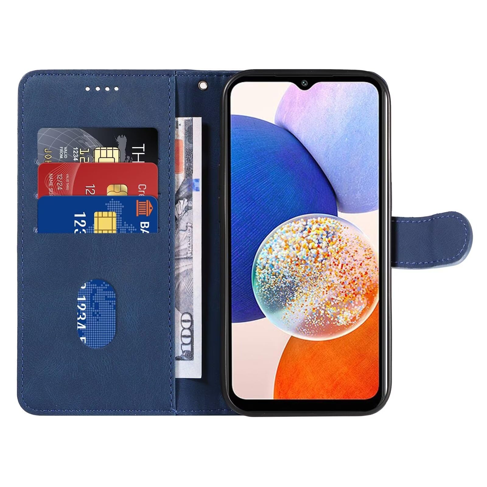 Bnvdfre for Motorola Moto E13 Case Flip Wallet Phone Cover PU Leather Shockproof Card Holder Magnetic Stand Protective Case for Motorola Moto E13 - Image 3
