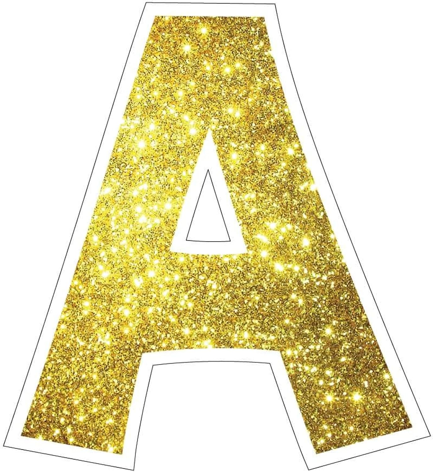 VictoryStore 22.75 Inch Sparkle Alphabet Yard Letters – 26 Piece Lawn Sign Set, Non-Glitter Sparkle Print, Waterproof Corrugated Plastic Yard Decorations with Stakes, Yellow Sparkle
