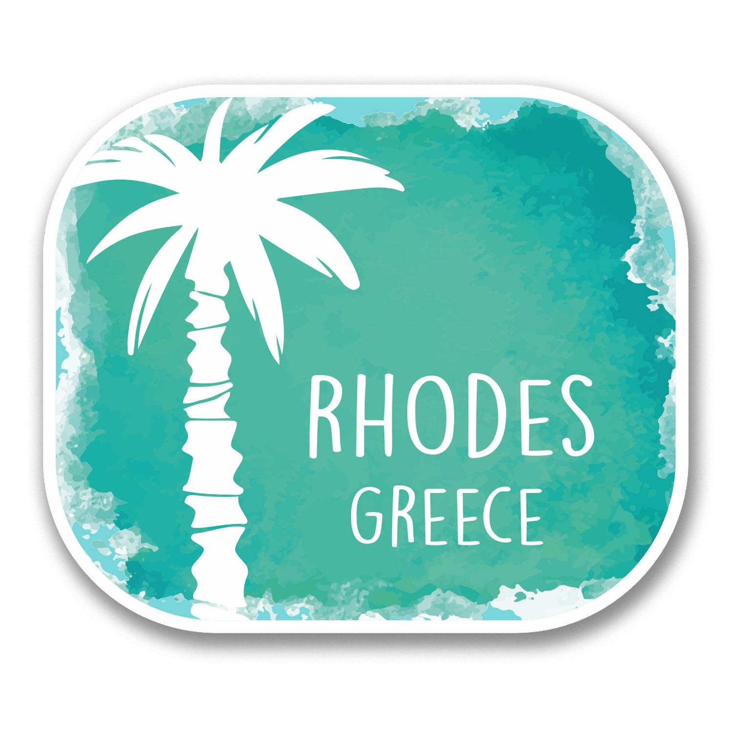 Destinationvinyl Multi 2 X 10Cm Rhodes Greece Vinyl Sticker Laptop Travel Luggage Greek Fun #6330 (10Cm Wide X 8.5Cm Tall)