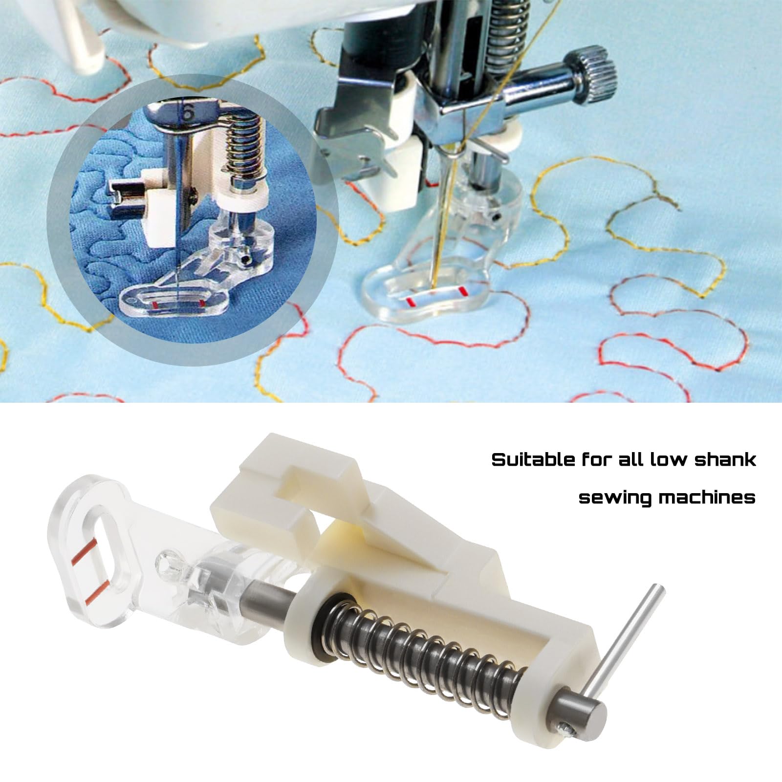 EXCEART Piedino Per Quilting A Mano Libera In Metallo Per Macchine Da Cucire - Compatibile Singer, Brother, Babylock E Domestiche A Gambo Basso - 2