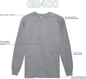 Gildan Men's Ultra Cotton Long Sleeve T-Shirt (Pack of 2)