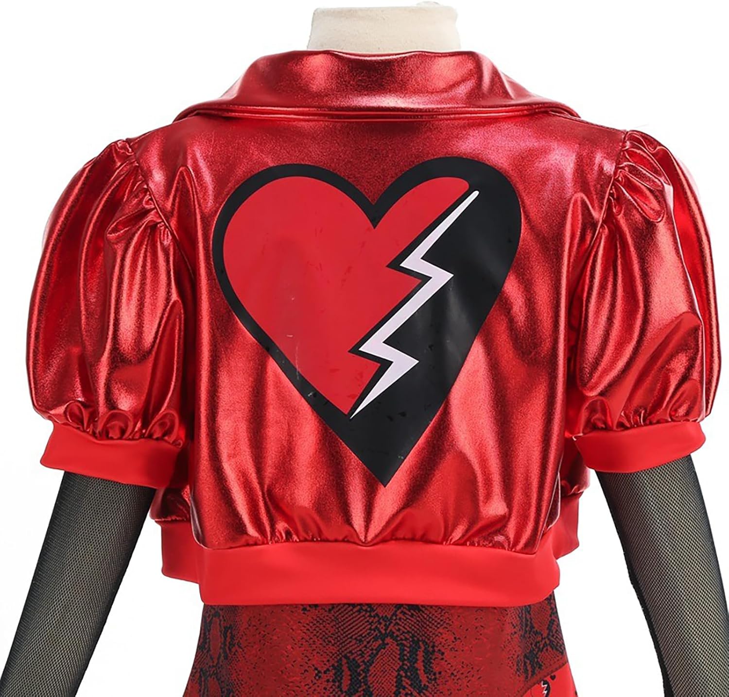 Girls Red Costume Set Jacket Shirt Flared Pants Wig Gloves 5pcs Outfit Halloween Christmas Party 3-14Y - Image 4