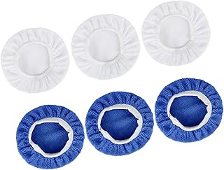 REPAIROCK 6 almohadillas de pulido de cera de coche de 7 a 8 pulgadas de profundidad, color azul y blanco, fundas lavables, material duradero, piezas de repuesto para automóviles