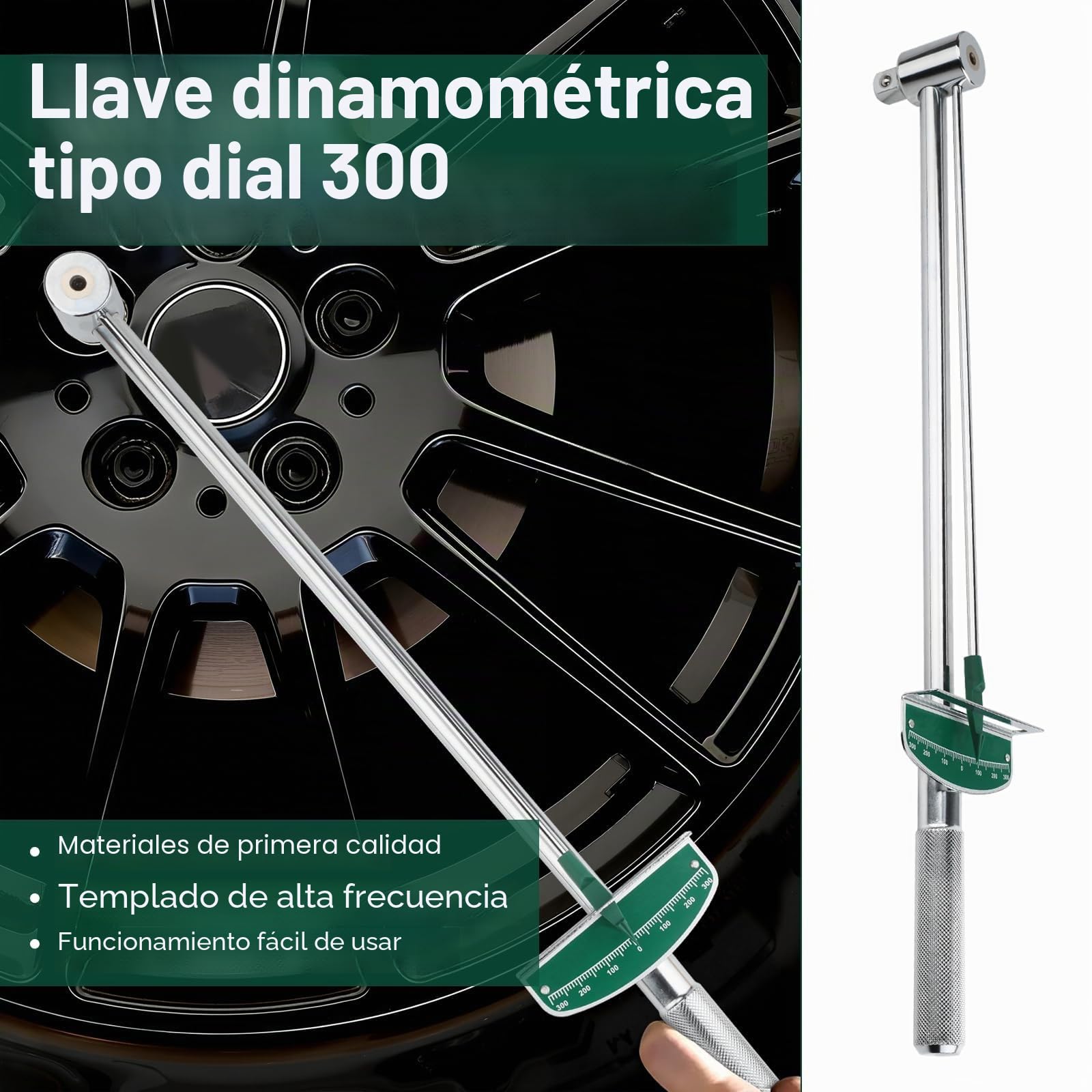 1 llave dinamométrica de 300 NM, llave dinamométrica de 1/2 pulgadas, llave dinamométrica, acero al carbono, para reparación mecánica, ingeniería eléctrica, montaje del producto