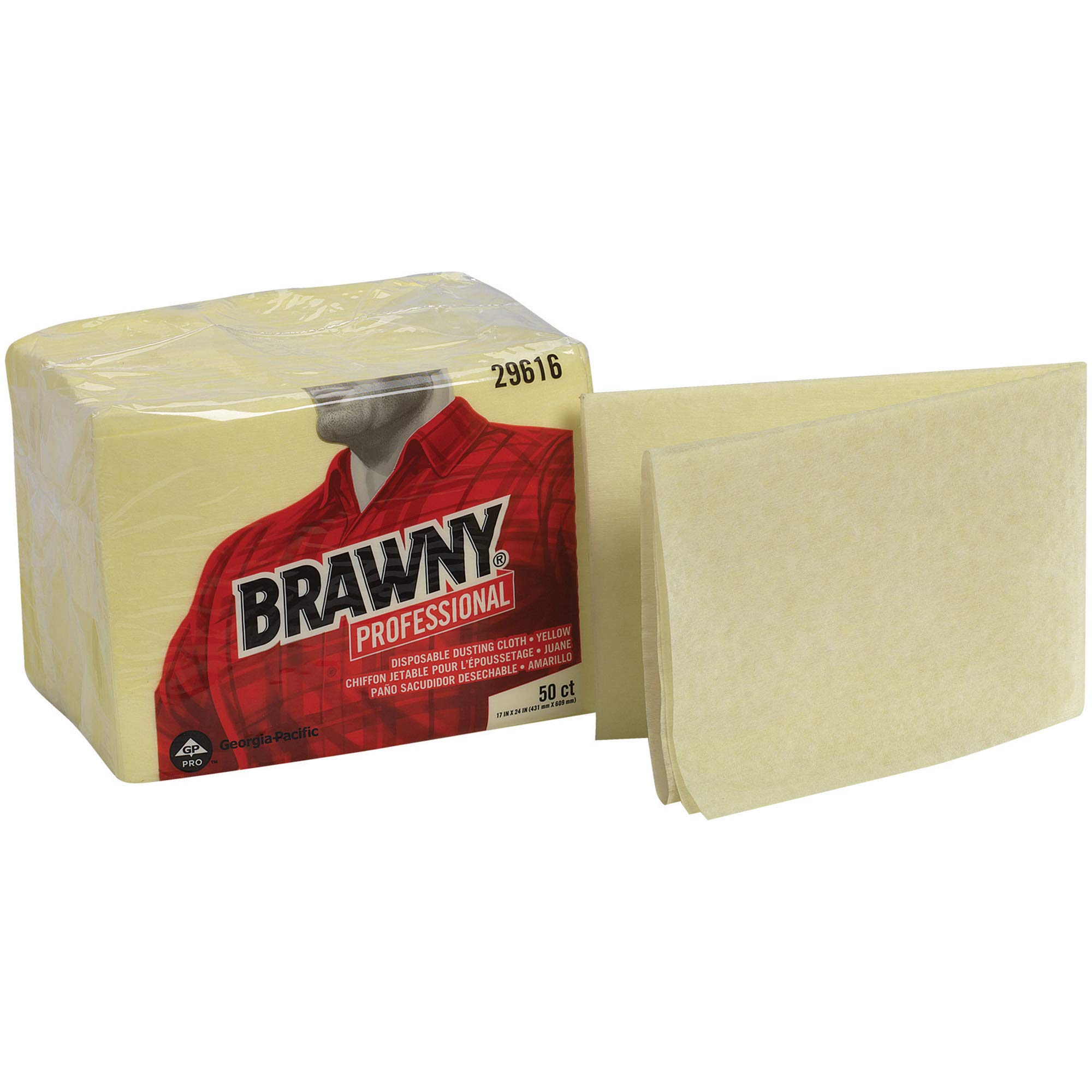 GP Pro Brawny - Paño desechable profesional para polvo, 43,16 x 60,96 cm, color amarillo