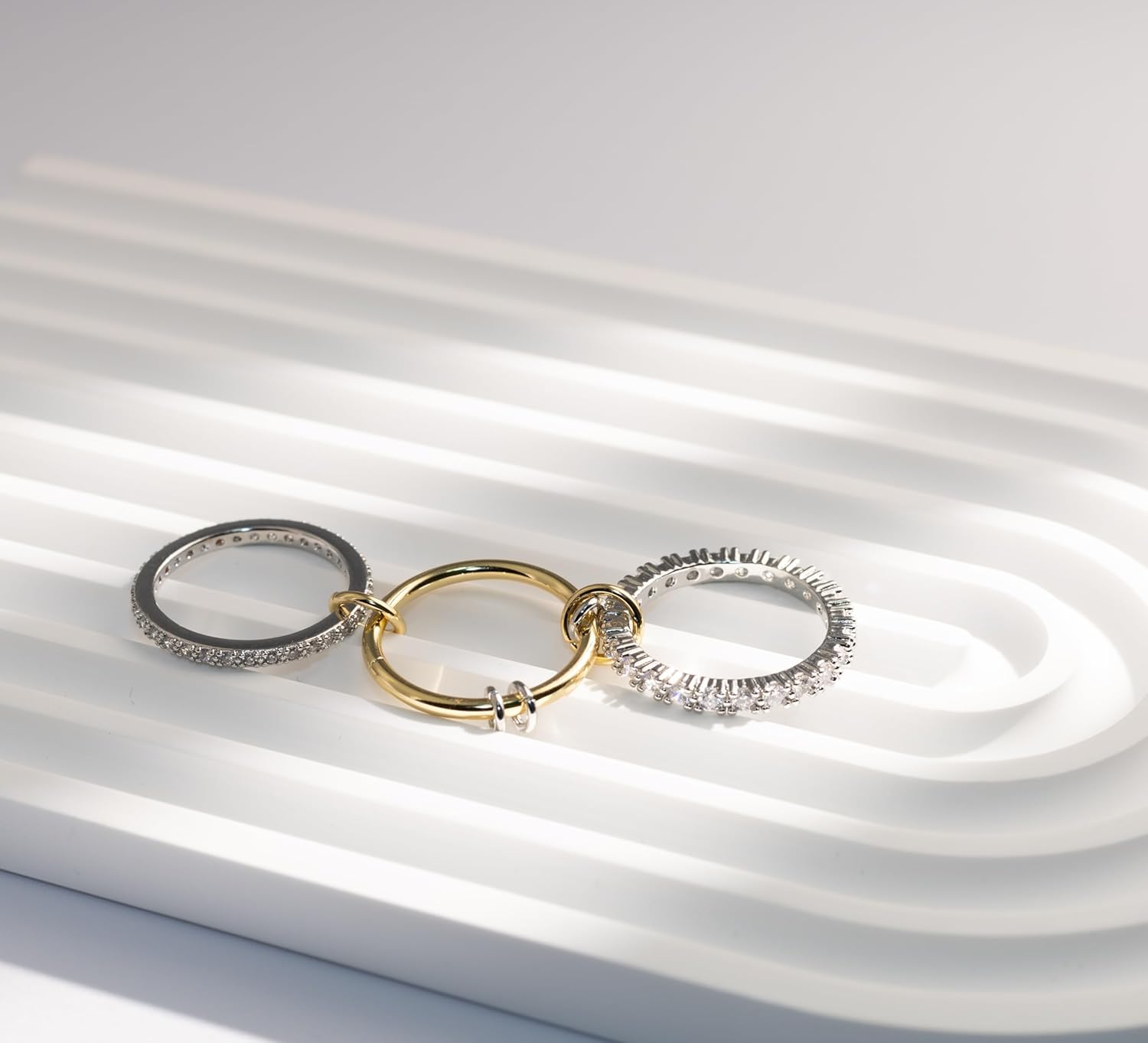 Elegant Stackable Rings for Women 18k Gold Plated Non-Tarnish, Dainty Cubic Zirconia CZ Knuckle Rings Set, Minimalist Jewelry Gift for Wedding Anniversary Everyday Wear - Image 4