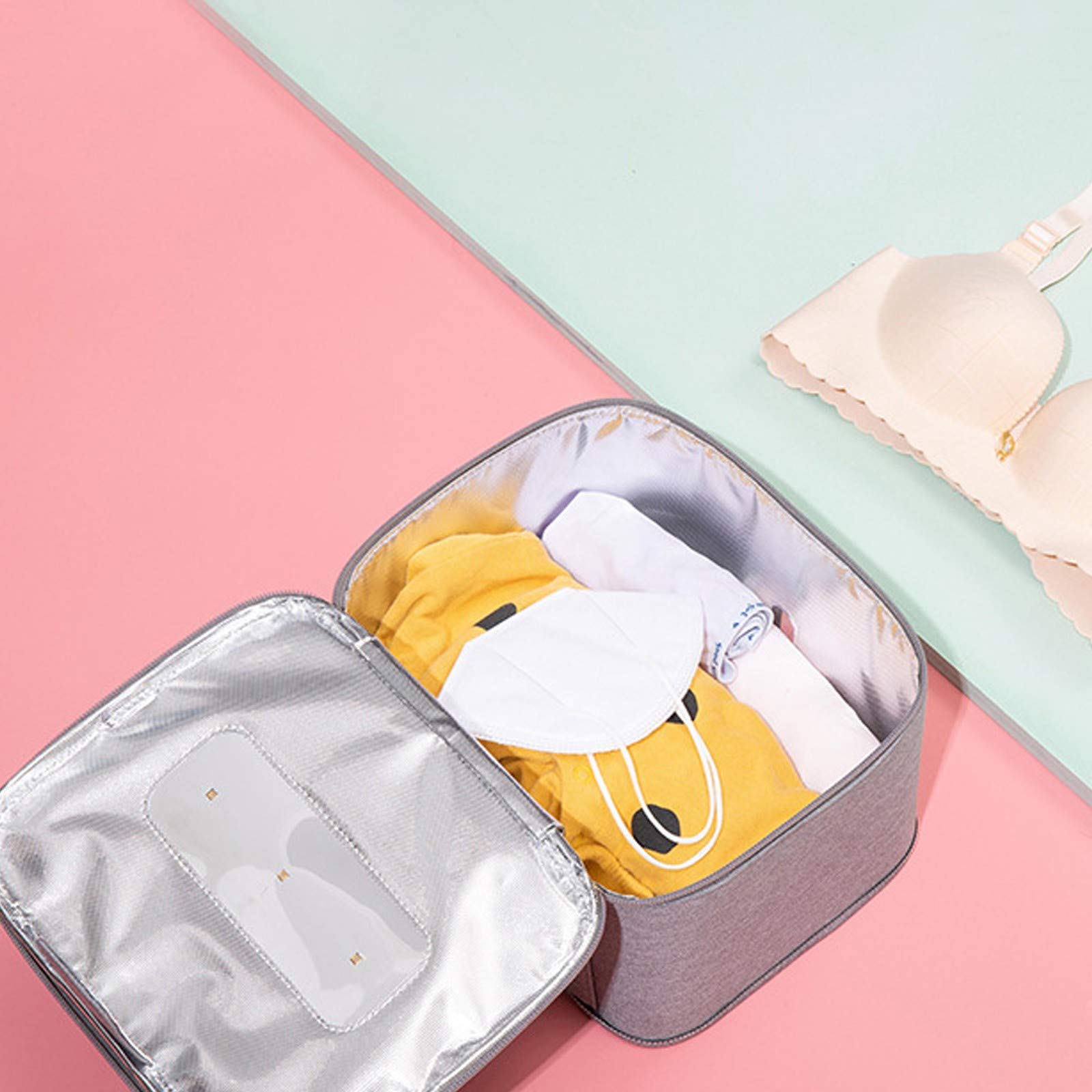 Bolsa Esterilizadora, Caja de Desinfección UV Portátil Multifunción de Gran Capacidad, Esterilización Rápida de 3 Min 99,9%, para Ropa Interior Gafas BiberónB