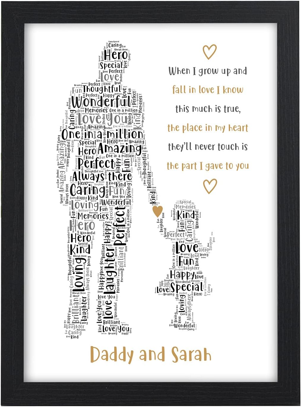 PERSONALISED Daddy and Daughter, Little Girl Gifts for Birthday, Fathers Day, Christmas - Birthday, Christmas, Fathers Day, Xmas Gifts for Daddy from Little Girl, Daughter - Gifts for Dad, Grandad