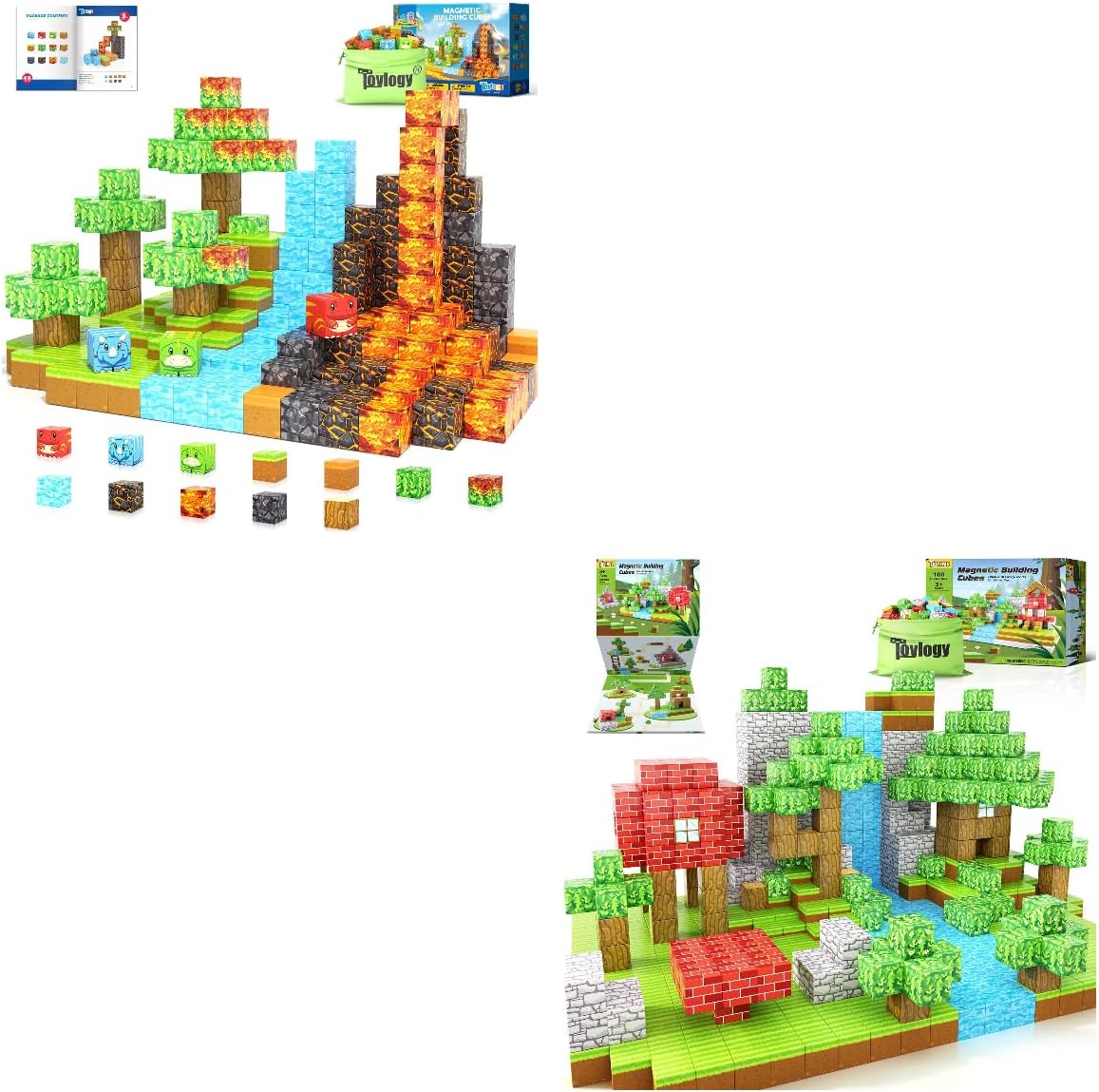 148PCS Dinosaur Toys Magnetic Blocks-Build Mine Magnet World Set STEM Sensory Toys for Toddlers Gifts for 3+ Years Old Girls Boys