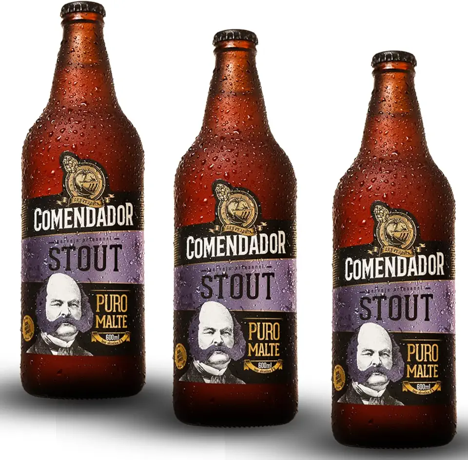 Cerveja Comendador Stout 600ml - 3 unidades