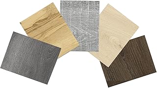 MULGREAT Peel and Stick Floor Tile, 5-Pack Waterproof Vinyl Flooring Samples, Wood-Look Self-Adhesive Luxury Vinyl Plank Flooring for Kitchen Bathroom, Easy DIY (6x4 Inch, Sample)