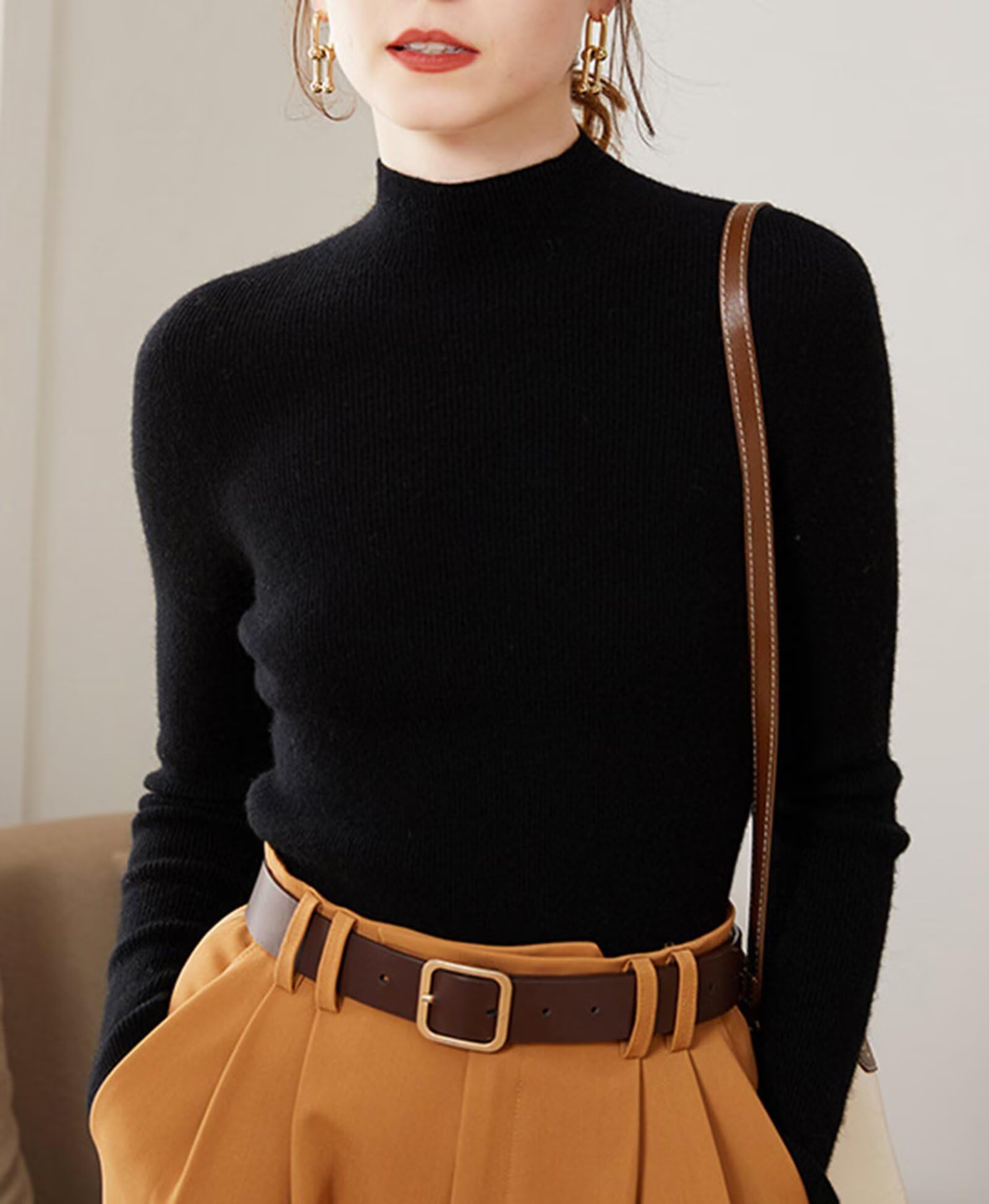 HNVAVQ Maglione Donna 100% Cashmere Morbido