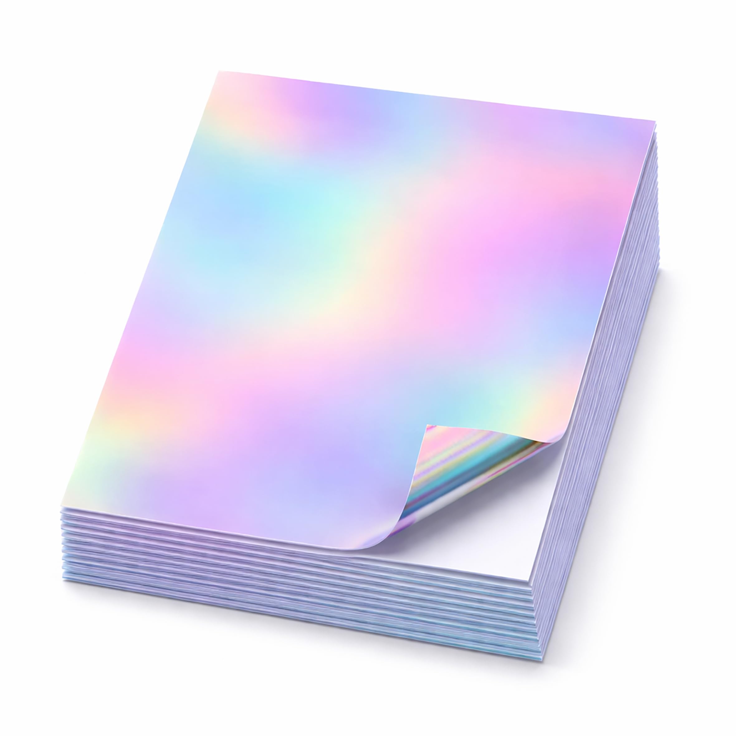 100 arkuszy holograficznego papieru do drukowania 21,5 x 28 cm wodoodporna naklejka papierowa tęczowa winylowa naklejka papier do drukarki atramentowej/laserowej