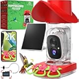 birdsnap® Hummingbird Feeder with Camera Solar Powered, 2K Live Stream AI Bird Identification with 32GB Card Ant Moat Weatherproof WiFi Smart Bird Feeder Camera for Outdoor Birds Watching Gifts
